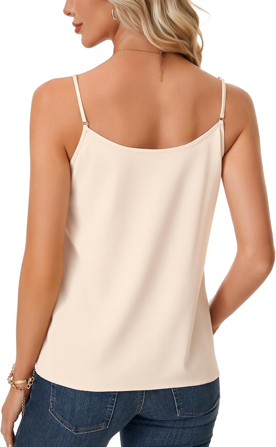 Vrtige Women's Camisole V Neck Flowy Ruffle Hem Cami Spaghetti Strap Tank Top - Image 5