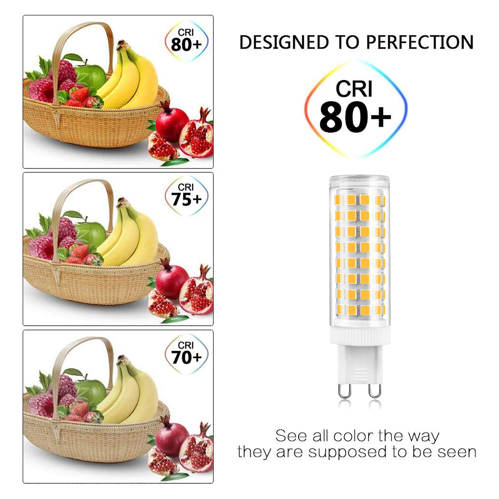 Żarówka LED, żarówka LED G9, 10 W odpowiednik 100 W G9 Halogen, 1000 LM, naturalna biel 4000K, nie regulowana, kąt 360 stopni, AC100-240V Opakowanie 4