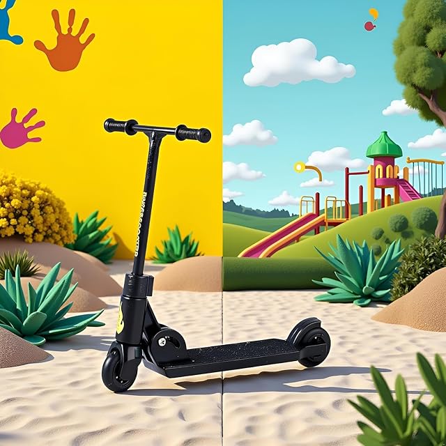 Foto 5 de 8 de Wpppan Patinete de dedo negro con cabeza en T, scooter de 2 ruedas, plegable con freno
