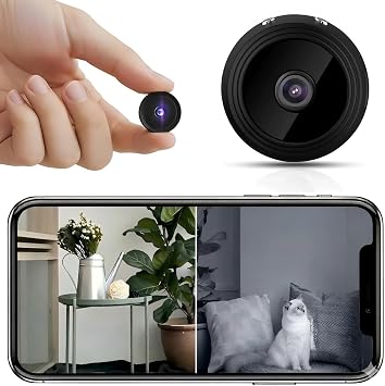 Hidden Camera for Home Use, Mini Security WiFi Camera, HD 1080P Outdoor/Indoor Night Vision Cam for Baby, Pets, Compatible with Smartphone, Tablets G/Y3 (Black)