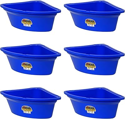 Little Giant PCF6BLUE Heavy Duty Plastic Corner Feeder Holds 6.5 Gallons, Blue (6 Pack)