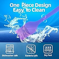 Vista 5 de 6 piezas CUALORK Cepillo de silicona para untar, cepillo de repostería mejorado, cepillos de silicona resistentes al calor, cepillo de cocina