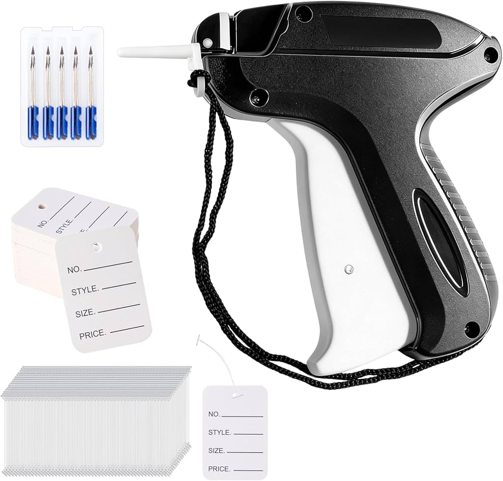 Etiketpistool met 5000 draden, 5 reservenaalden, etiketteerpistool, kleding, textiel, etiketteerapparaat, voor Bazaar, kleding, sokken, hoeden, handel