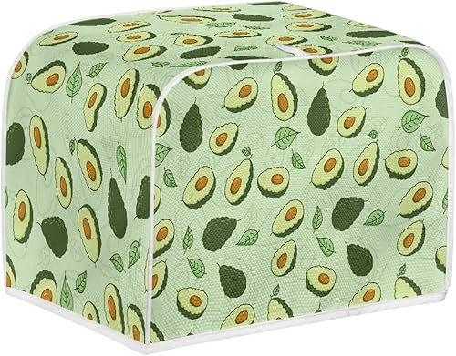 Coldinair Cubierta para tostadora de dos rebanadas con estampado de aguacate, cubierta de electrodomésticos pequeños con diseño de frutas para