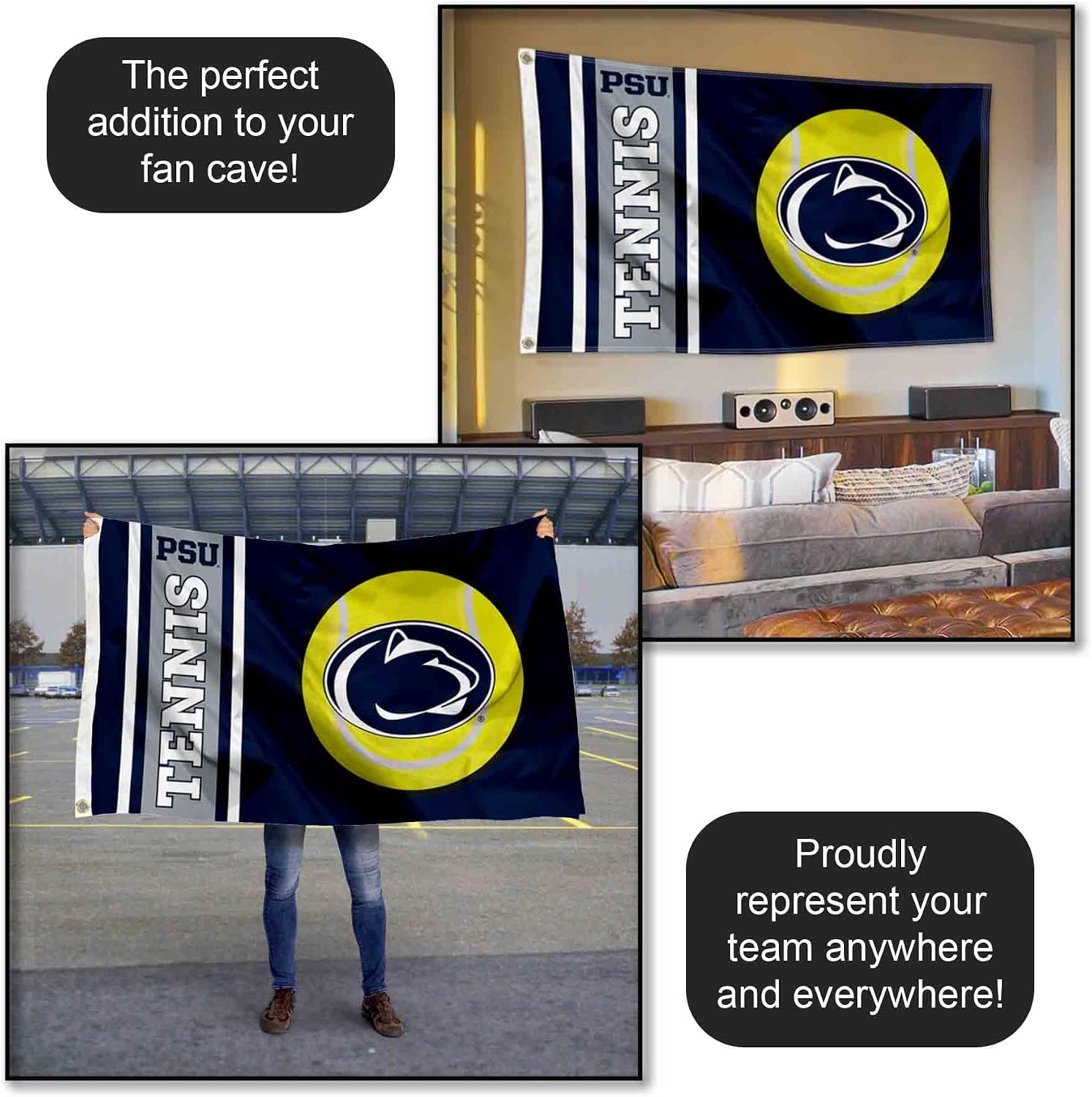 Penn State Nittany Lions Tennis 3x5 Grommet Flag