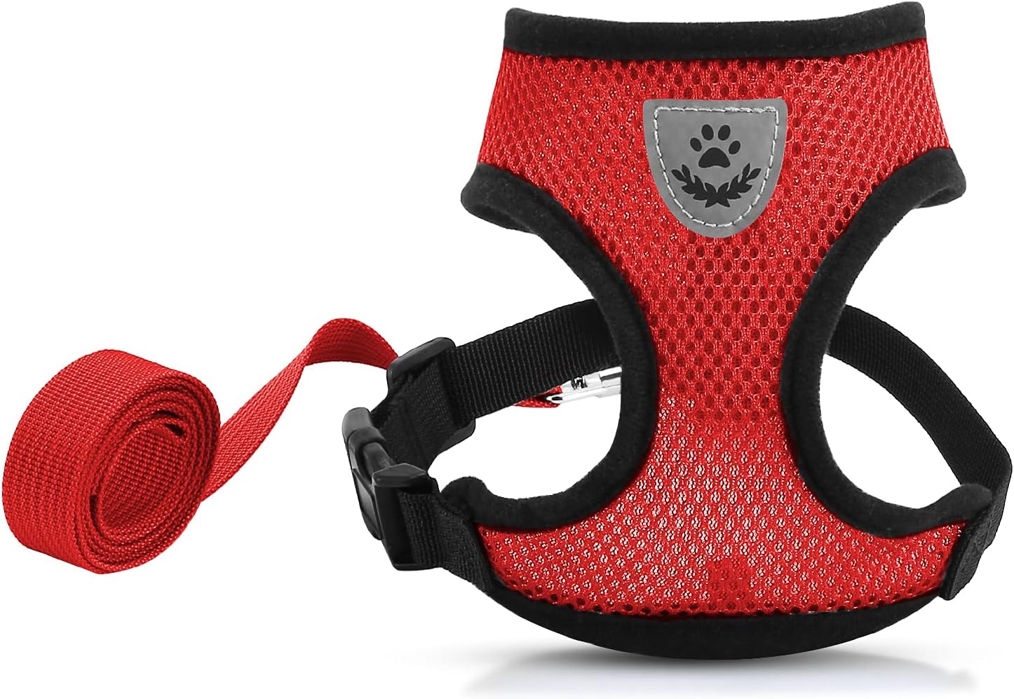 Cat Harness and Leash Set - Escape Proof Adjustable Soft Cat Puppy Vest Breathable with Reflective Strips, Easy Control Cat Jacket for Small, Medium, Large Cats Outdoor Walking(Red Color, S Size)