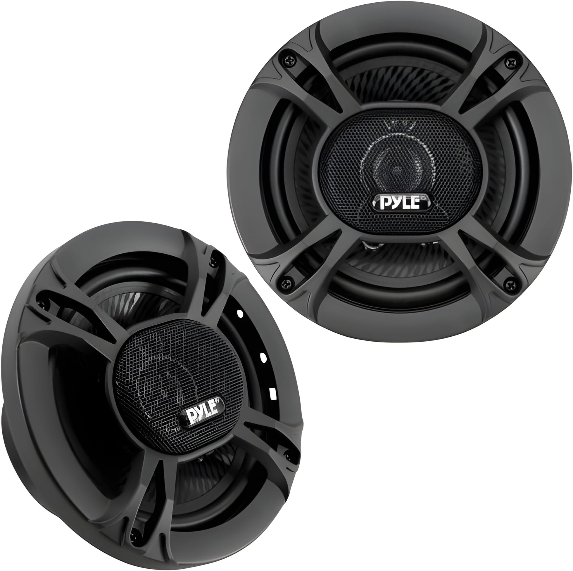 3-Way Universal Car Stereo Speakers-300W 6.5” Triaxial Loud Pro Audio Car Speaker Universal OEM Quick Replacement Component Speaker Vehicle Door/Side Panel Mount Compatible PL613BK (Pair), black