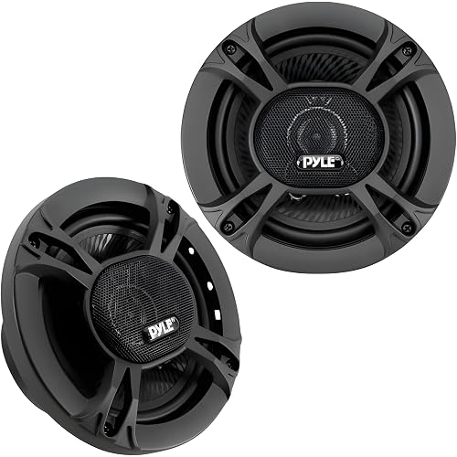 Pyle 3-Way Universal Car Stereo Speakers-300W 6.5” Triaxial Loud Pro Audio Car Speaker Universal OEM Quick Replacement Component Speaker Vehicle Door/Side Panel Mount Compatible PL613BK (Pair), black