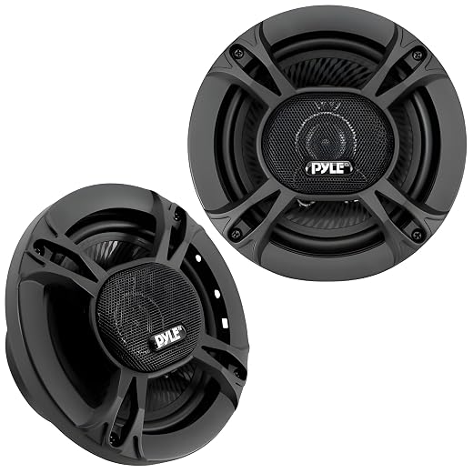 Pyle 3-Way Universal Car Stereo Speakers-300W 6.5” Triaxial Loud Pro Audio Car Speaker Universal OEM Quick Replacement Component Speaker Vehicle Door/Side Panel Mount Compatible PL613BK (Pair), black