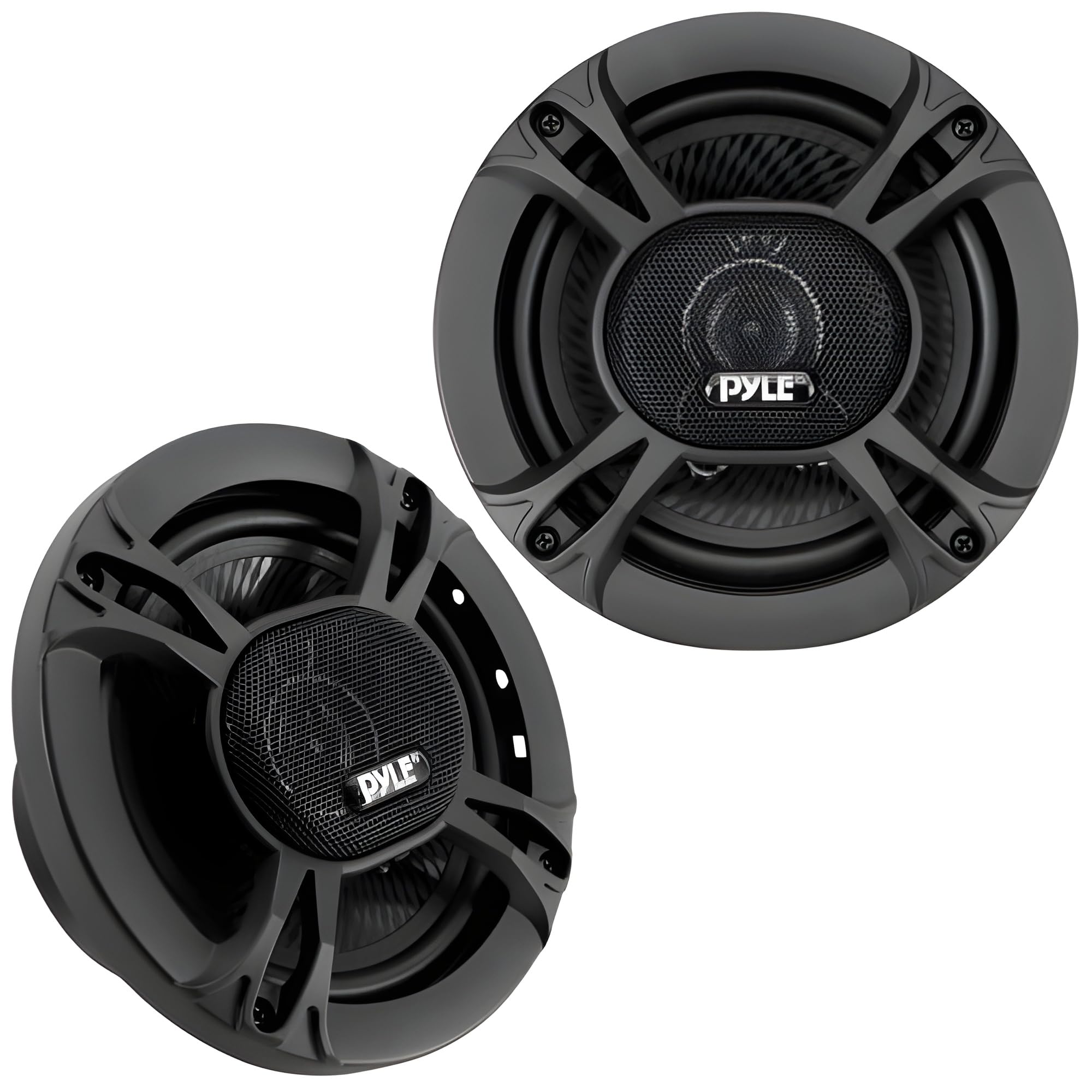 3-Way Universal Car Stereo Speakers-300W 6.5” Triaxial Loud Pro Audio Car Speaker Universal OEM Quick Replacement Component Speaker Vehicle Door/Side Panel Mount Compatible PL613BK (Pair), black