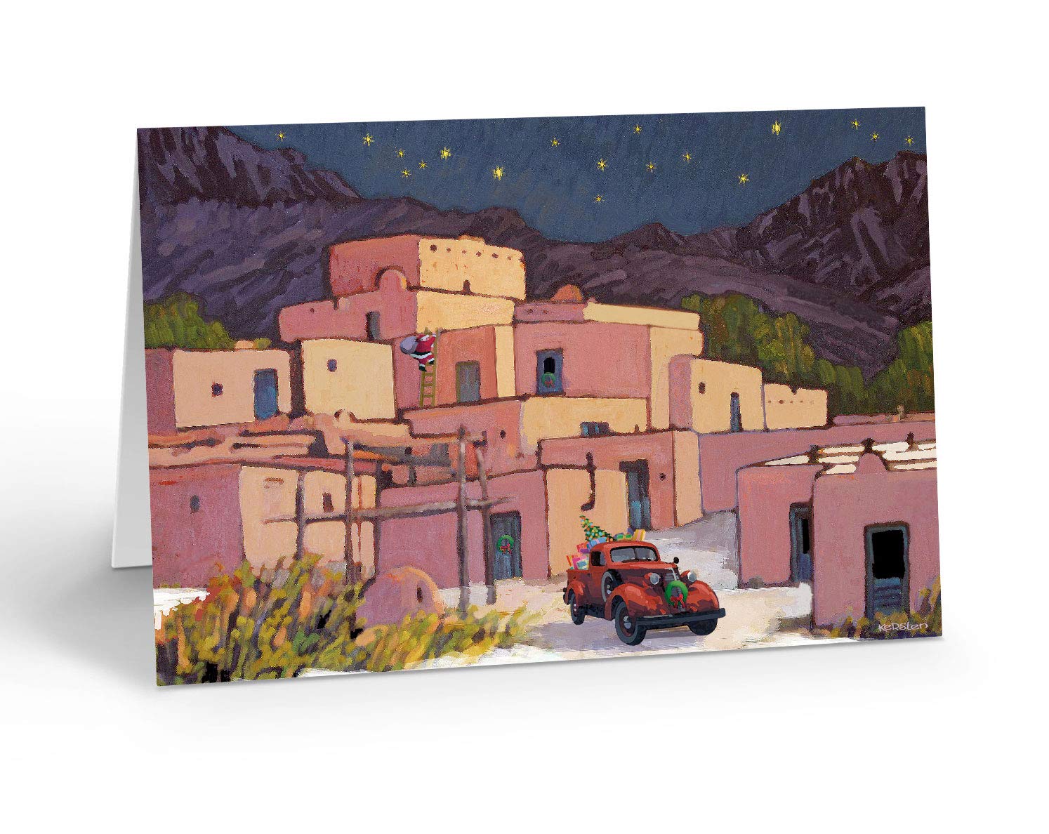 Stonehouse Collection Weihnachtskarten Western-Style – 18 Karten Mit Umschlägen – Taos Pueblo New Mexico Motiv