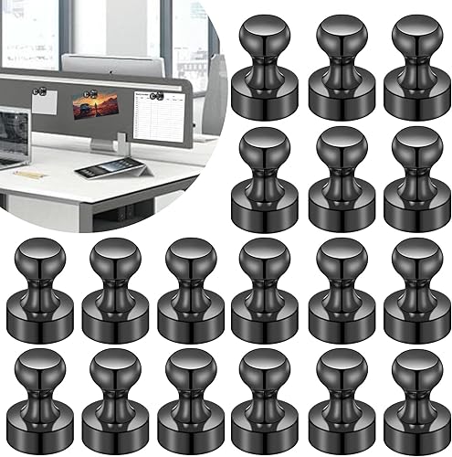 Miniatura 81 de Imanes para refrigerador, 20 unidades, imanes tipo chincheta de metal, dorados, ideales para pizarras blancas, oficinas, aulas o mapas