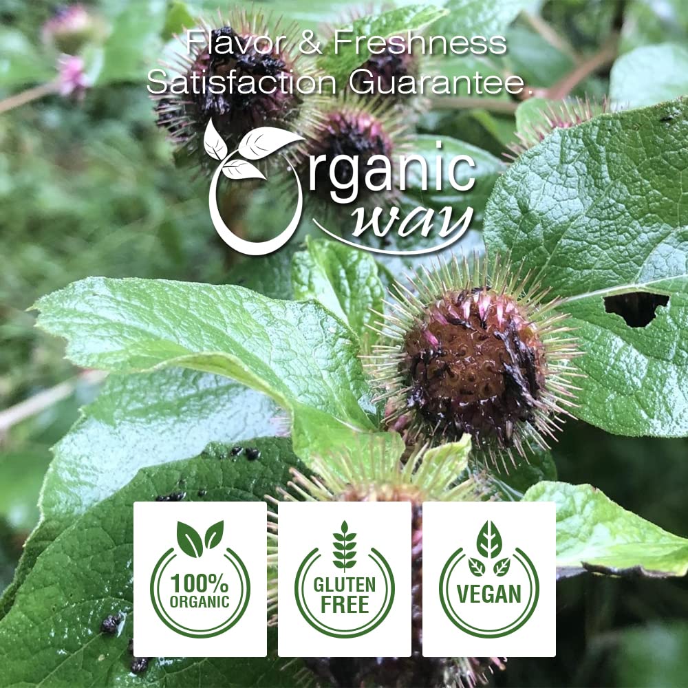 Organic Way Dried Burdock Root | Herbal Tea (Arctium lappa) Cut & Sifted - Organic & Kosher Certified | Raw, Vegan, Non GMO & Gluten Free | USDA Certified | Origin - Albania (1LBS / 16Oz)