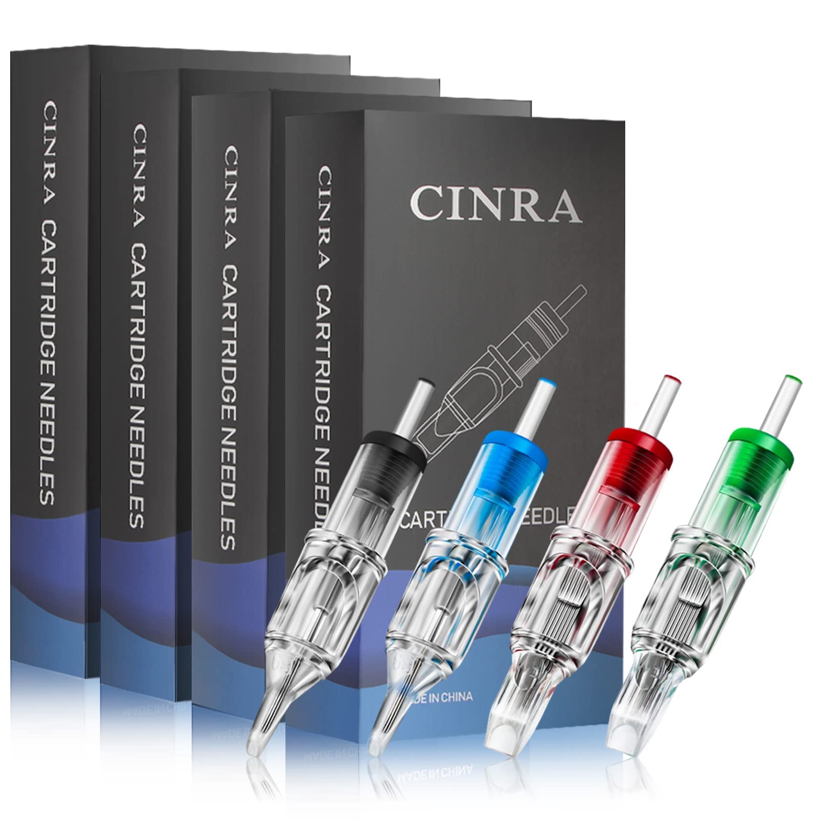 Tattoo Cartridge Needles, CINRA 80Pcs Tattoo Needles Mixed Needle Cartridge 1003RL 1005RL 1007RL 1207RS 1209RS 1207RM 1207M1 1209M1 Round Liner Shader Magnum Cartridge Needles for Tattoo Supplies