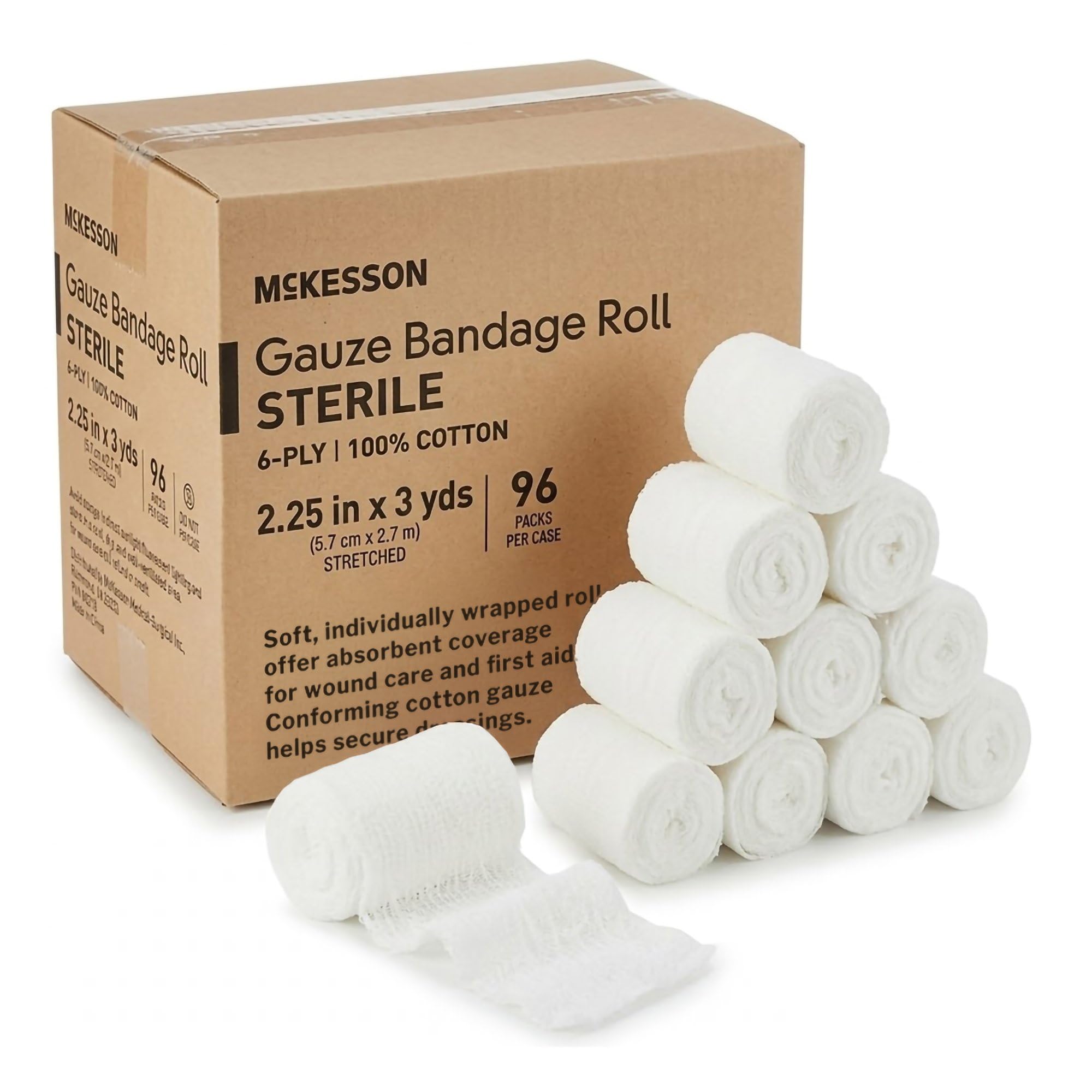 Amazon.com: McKesson Sterile Gauze Roll Bandages, 6-ply Premium