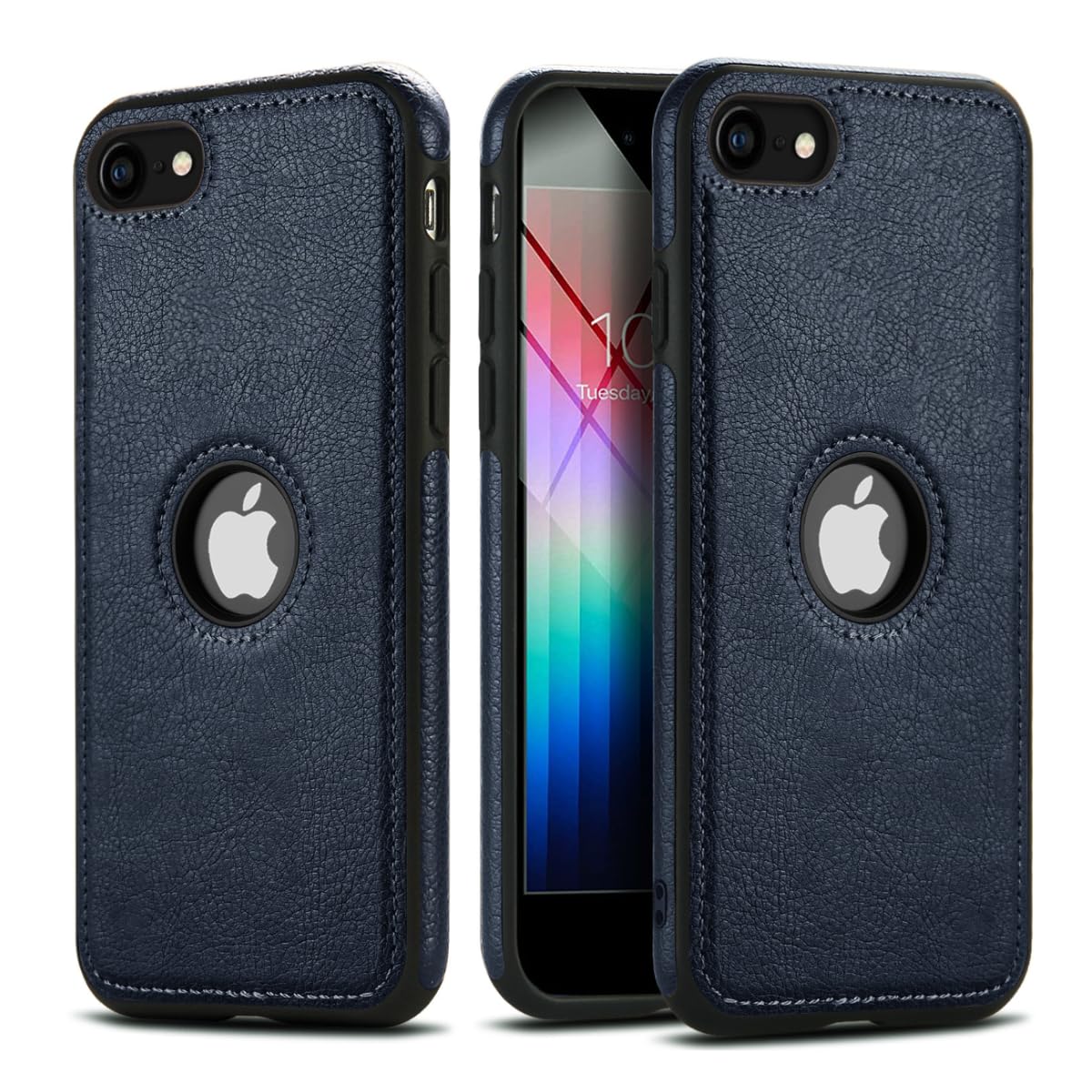 DOGODON Design Compatible with iPhone SE 3/2 2022/2020 Case Luxury Leather Business Vintage Slim Non-Slip Soft Grip Shockproof Protective Cover 4.7