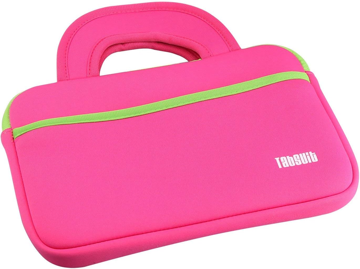 TabSuit 7" Tablet Sleeve Bag Compatible for Dragon Touch Y88X Pro/Y88X/M7 Kids Tablet, MatrixPad S7, Z1 Kids Tablet, iPad Mini 4 3 2 1, Galaxy Tab A 8.0 with Accessory Pocket - Pink