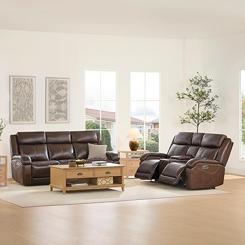 Watson & Whitely Power Reclining Sofa and Loveseat Sets, Genuine
