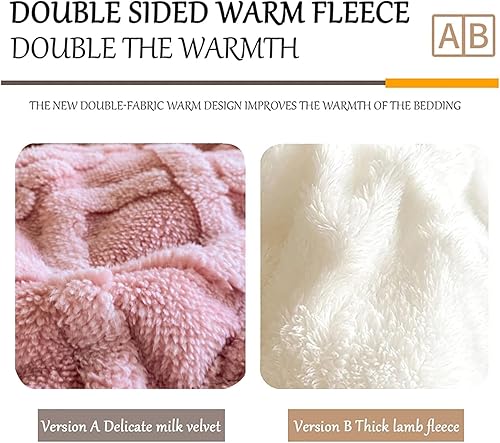 Miniatura 5 de Edredón de invierno grueso de hibisco de aislamiento súper suave, edredón de imitación de cachemira, edredón de terciopelo súper cálido de doble