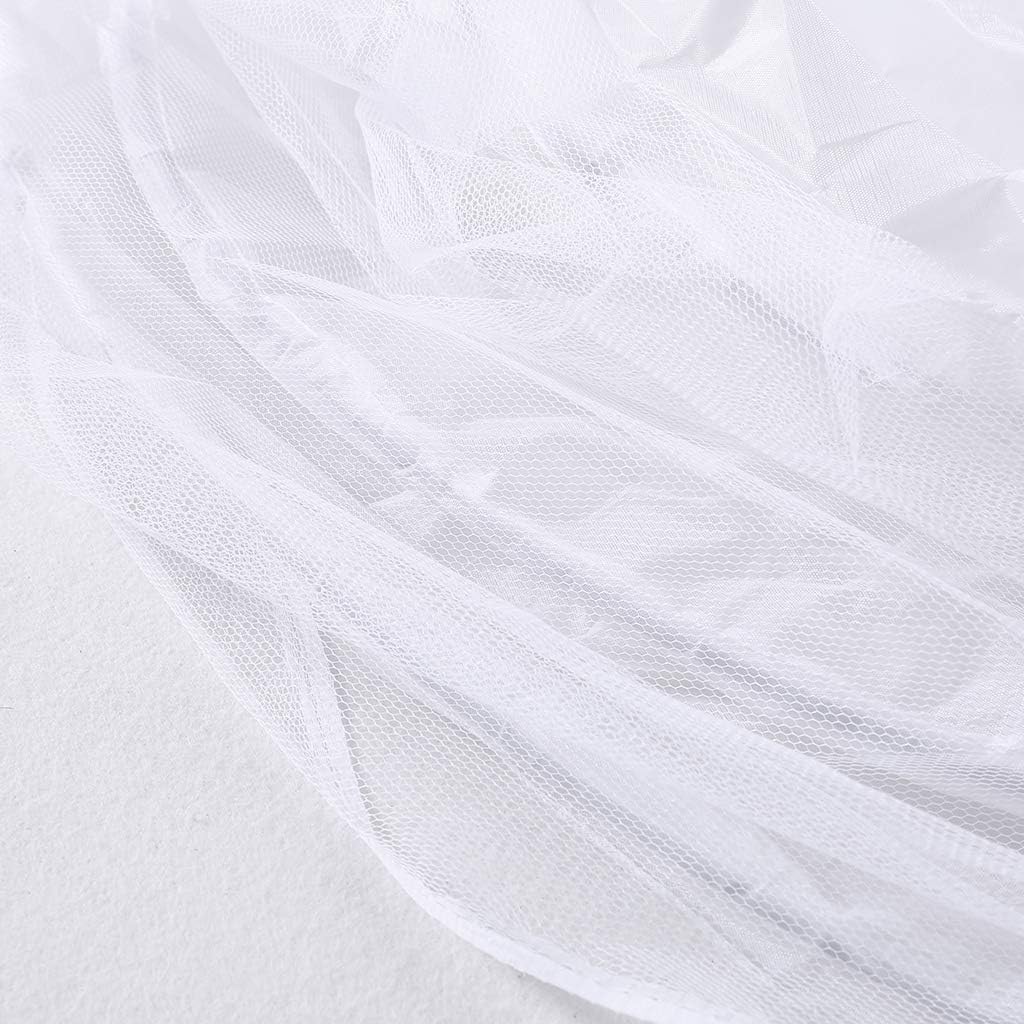 Women Bridal 3 Hoop A-Line Floor-Length Full Slip Petticoat Ball Gown Two-Layer Trumpet Fishtail Petticoat