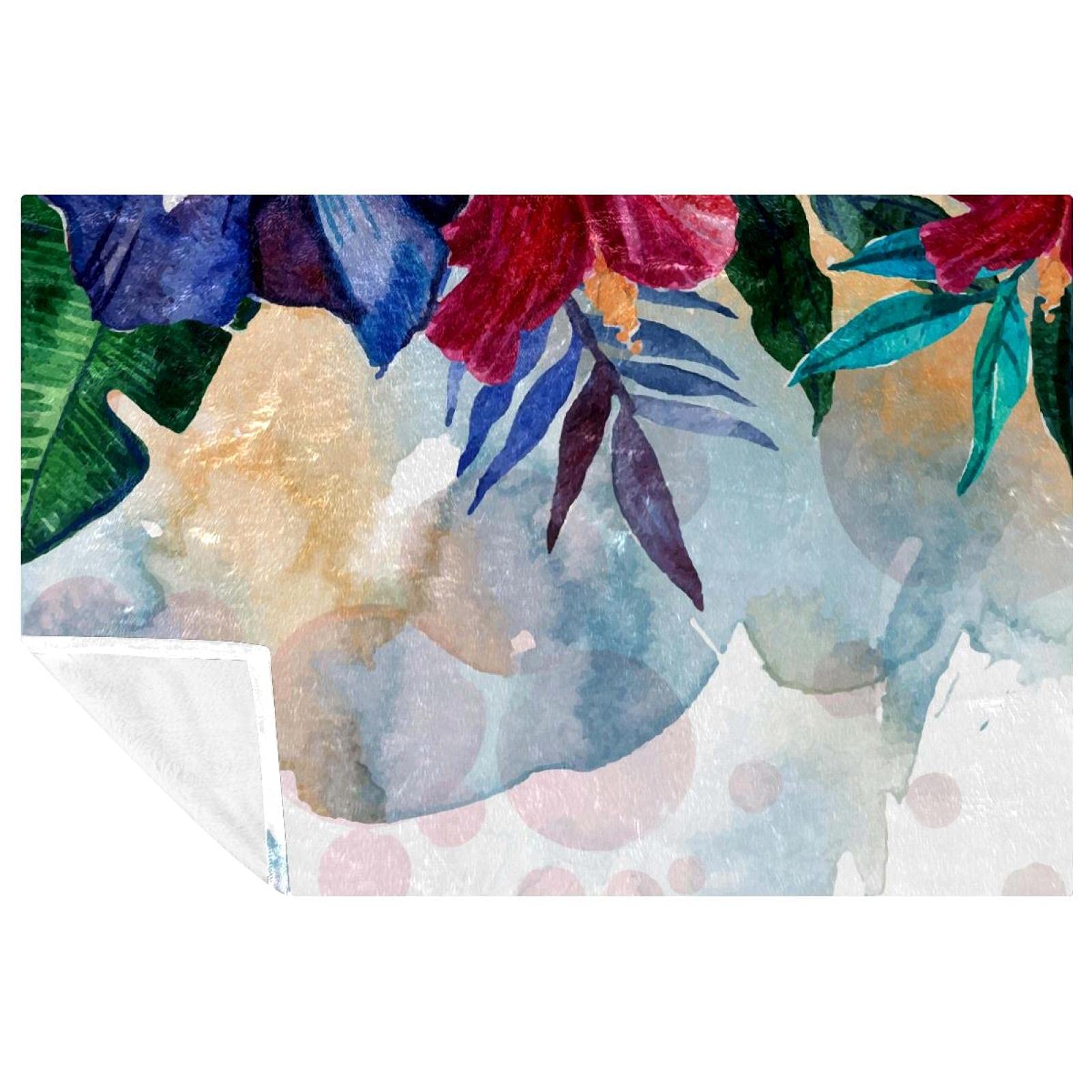 Couverture d'été douce et chaude haut de gamme | Jeté de lit imprimé tropical 150x100