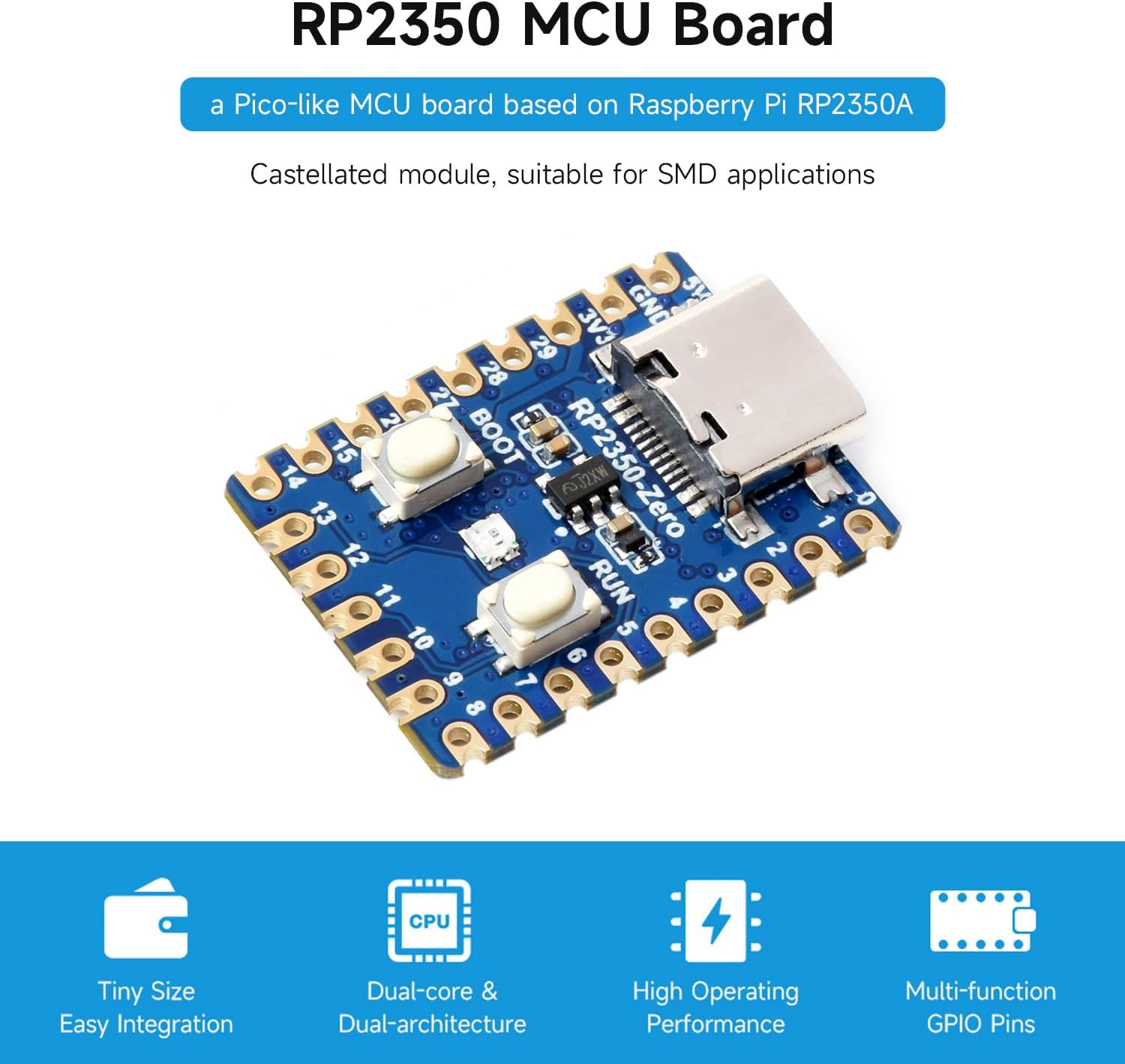 Característiques de la placa MCU RP2350-Zero