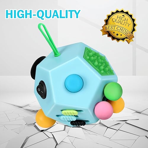 Miniatura 3 de VCOSTORE 12 lados Fidget Cube, juguete de ansiedad para niños y adultos con ADHD ADD OCD autismo