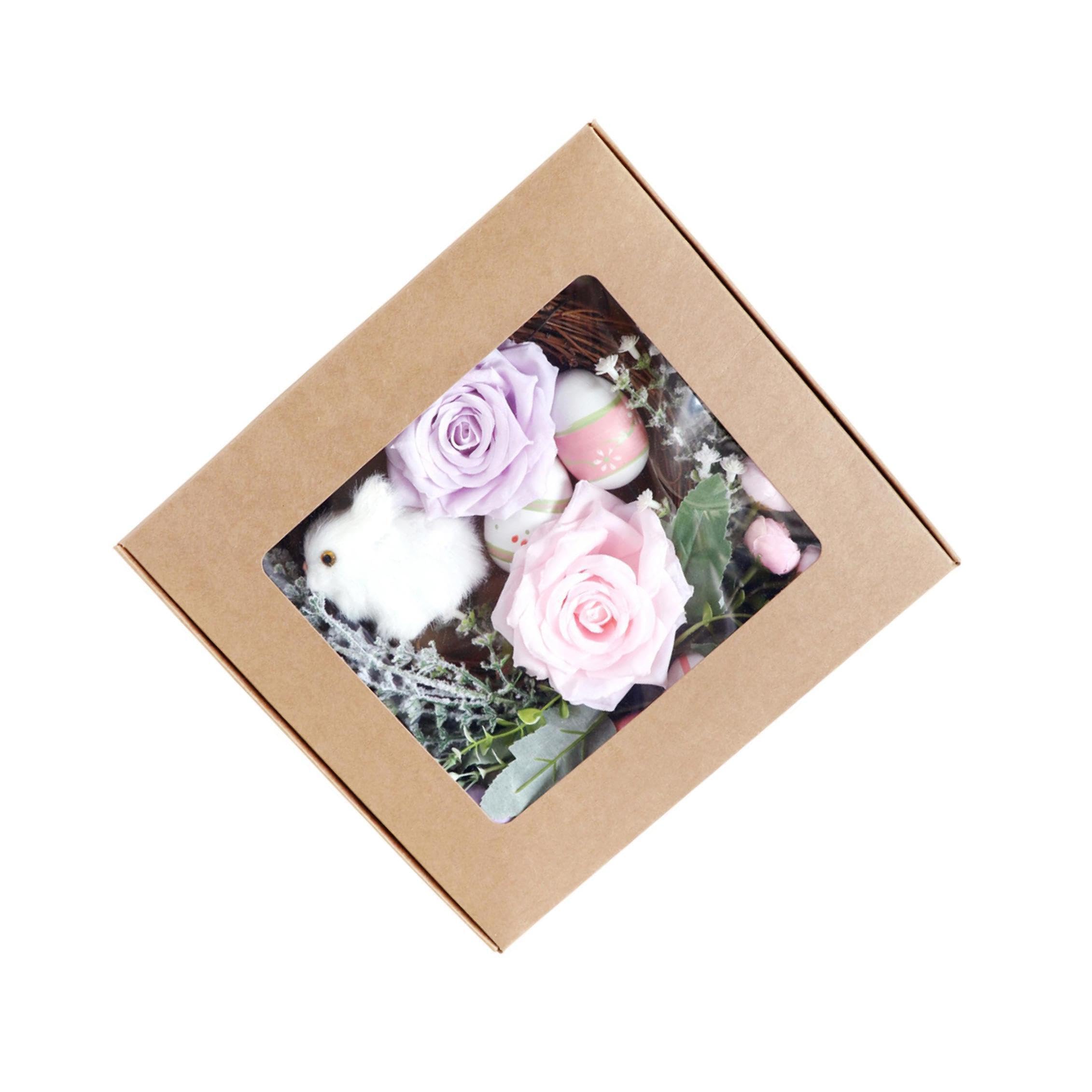 PIXZCSA Unique Spring Wreath Festive Easter Decorations With Silk Flowers Easter Wreath Making Kit Holiday Decoration