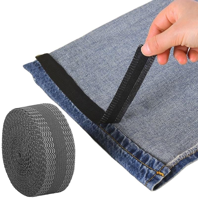 Nastro Termoadesivo Per Orli Pantaloni - 6 Rotoli, Nero-Grigio-Blu, Senza Cucitura, Facile Da Stirare - Foto 4