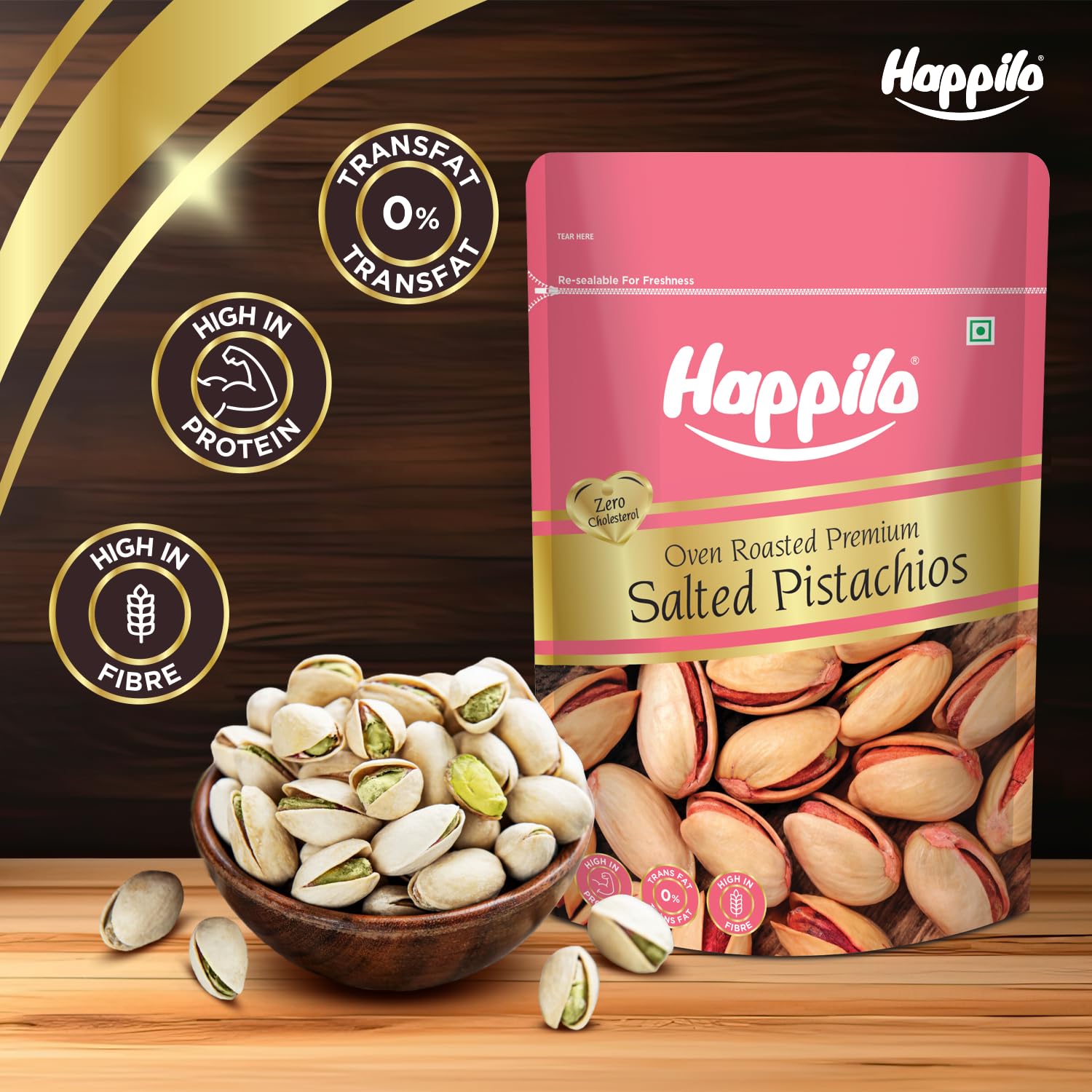 Happilo Premium Iranian Roasted and Salted Pistachios, 200g