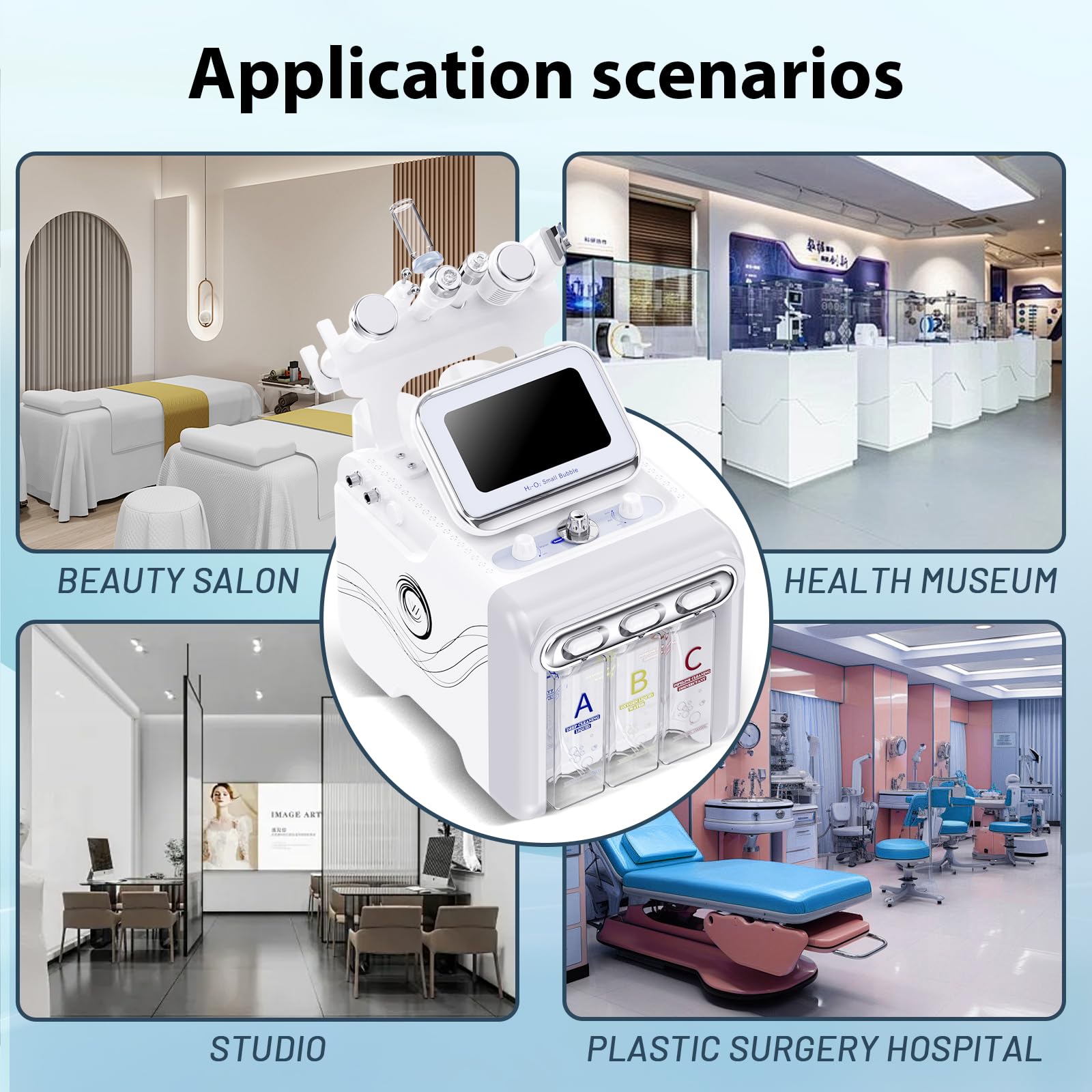 Appareil de nettoyage du visage 7 en 1 à l'hydrogène et à l'oxygène, appareil de nettoyage en profondeur multifonctionnel, pour une utilisation à domicile ou en institut de beauté