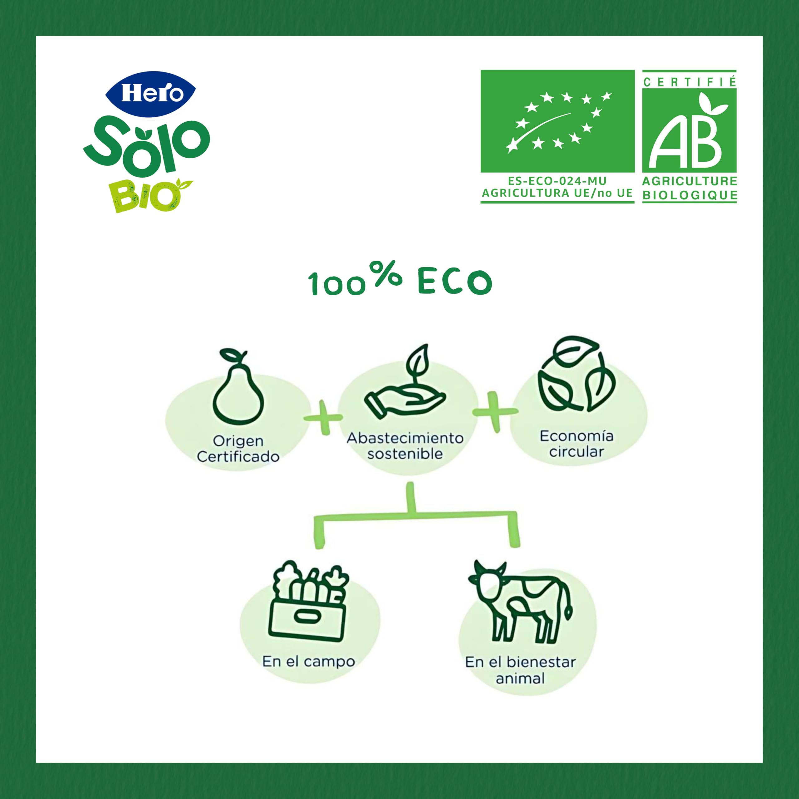 Hero Solo Bolsitas Ecológicas de Manzana, Plátano y Zanahoria BIO para Bebés 6 Meses 100g