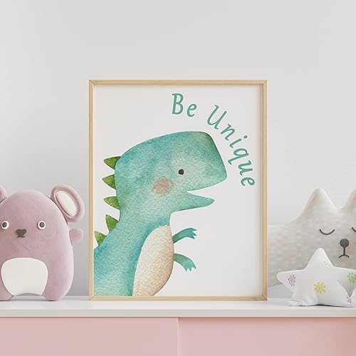 Miniatura 7 de LOVEDMORE Pósteres de arte de pared de dinosaurios  Decoración de habitación de dinosaurios para niños  Decoración de habitación de niños  Cuadros