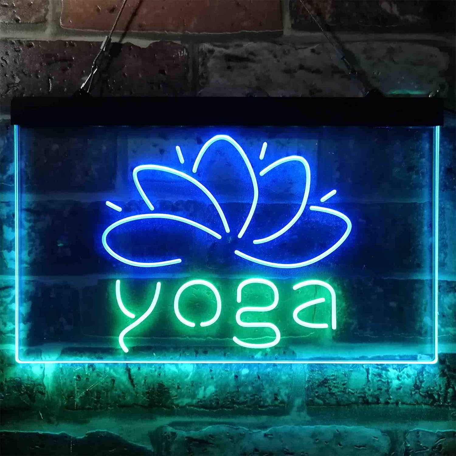 ADVPRO Yoga Center Sport Dual Color LED Neon Sign Green & Blue 16 x 12 Inches st6s43-i3840-gb