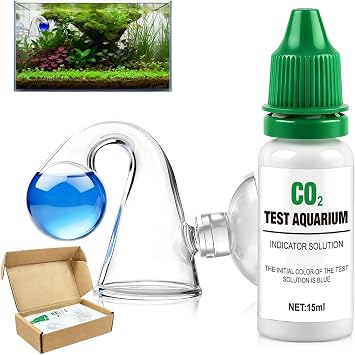 Co2 Aquarium Kit, Aquarium Co2 Kit, Co2 Drop Checker, Precise Detection, Include 15 ml Indicator Solution, Glass Drop Checker for Freshwater/Planted Tank, First Choice for Aquascaping Plant Growth