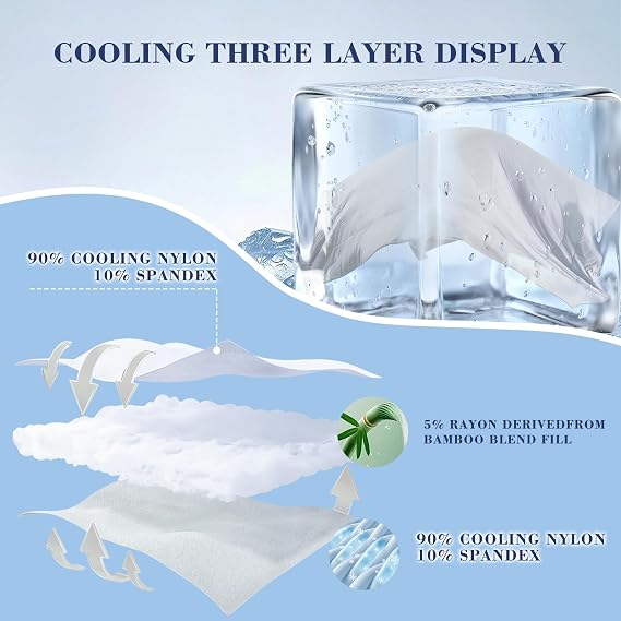 EMME Cooling Comforter Twin XL, Double Sided Cold 90% Nylon Fabric Fabric Cooling Blanket for Hot Sleepers, Q-Max>0.5 Breathable Summer Quilt for Night Sweater, Lightweight(Grey,68 x 90)