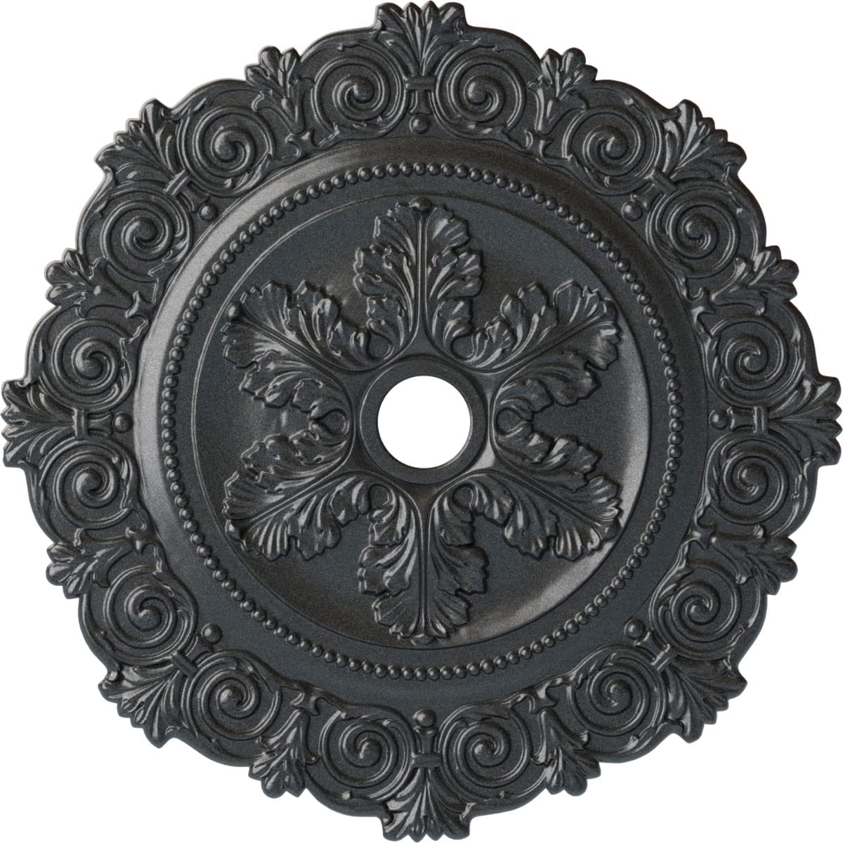 Médaillon de plafond pour cacher les trous de luminaire cuivre antique 33cm