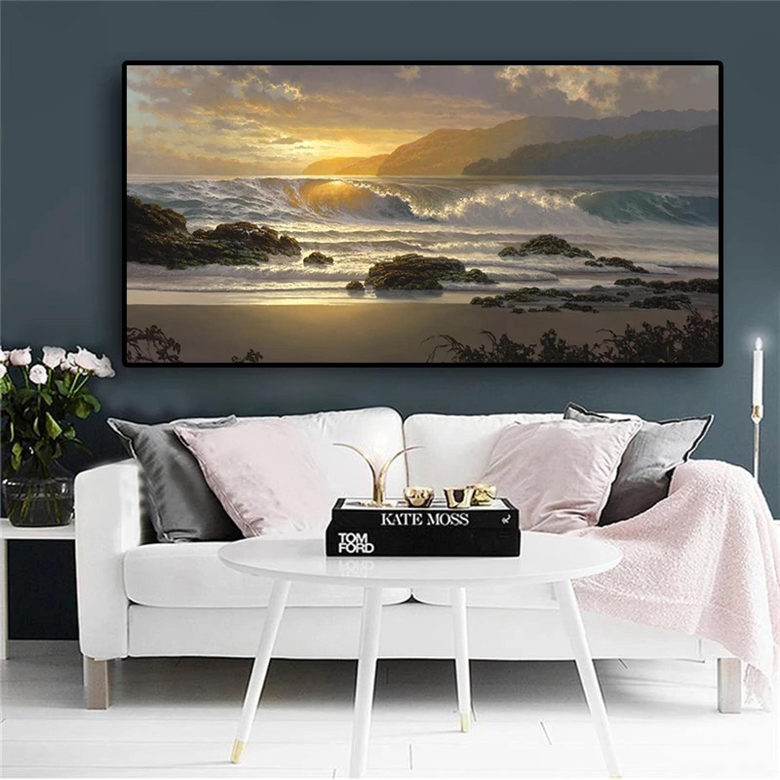 Tableau Toile Coucher De Soleil Marin Imprimé Giclée - Prêt à Accrocher