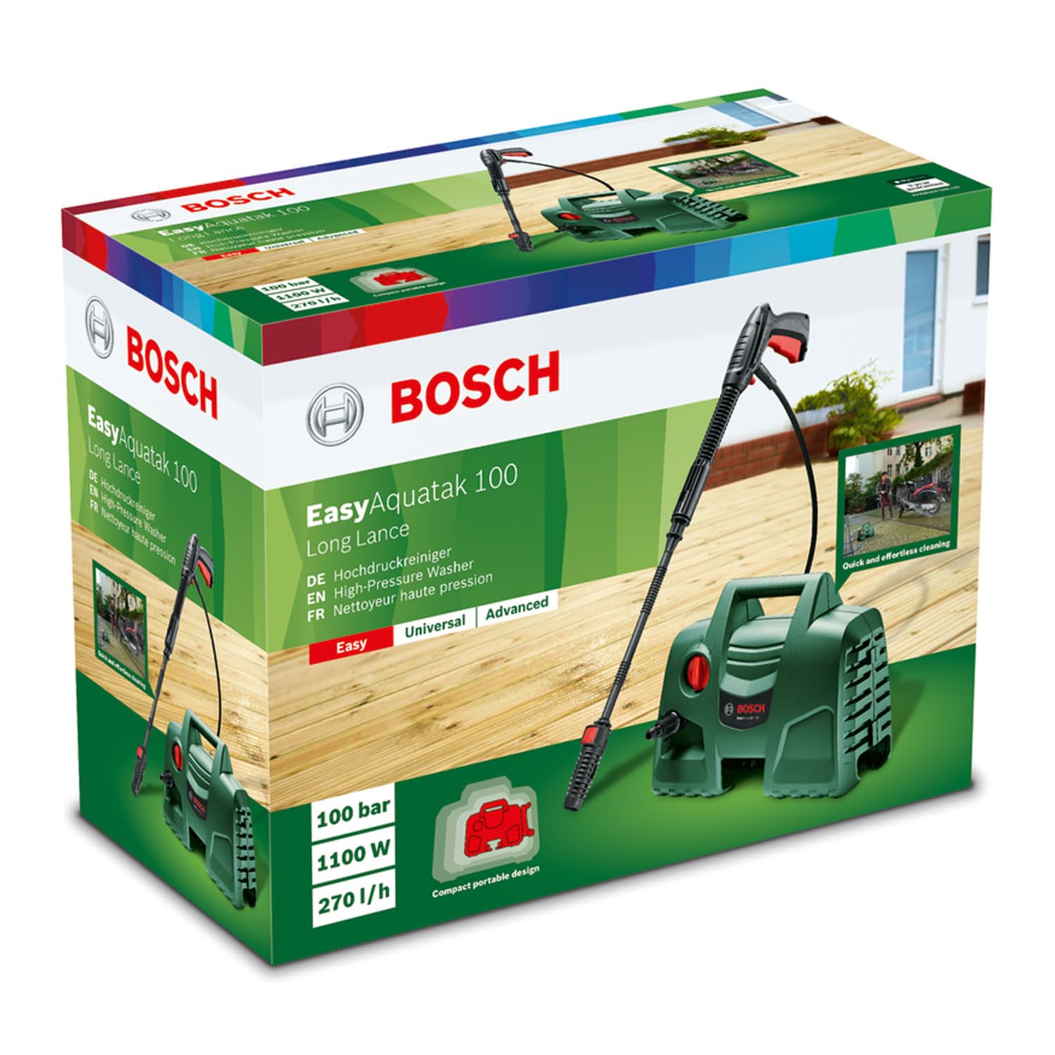 Bosch Nettoyeur Haute Pression EasyAquatak 100 Long Lance