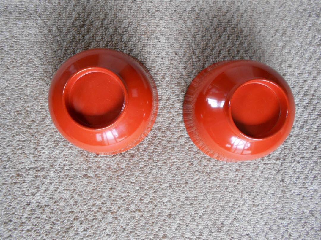 祝儀用、金魚の絵柄の赤い漆器の大椀2個セット 祝儀用、金魚の絵柄の