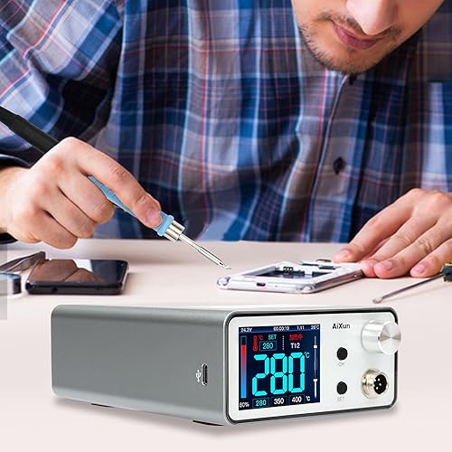 Miniatura 9 de Estación de soldadura inteligente T3A - Kit de estación de soldador con pantalla digital dual -F y C, estación de soldador de 200 W con asas T245,