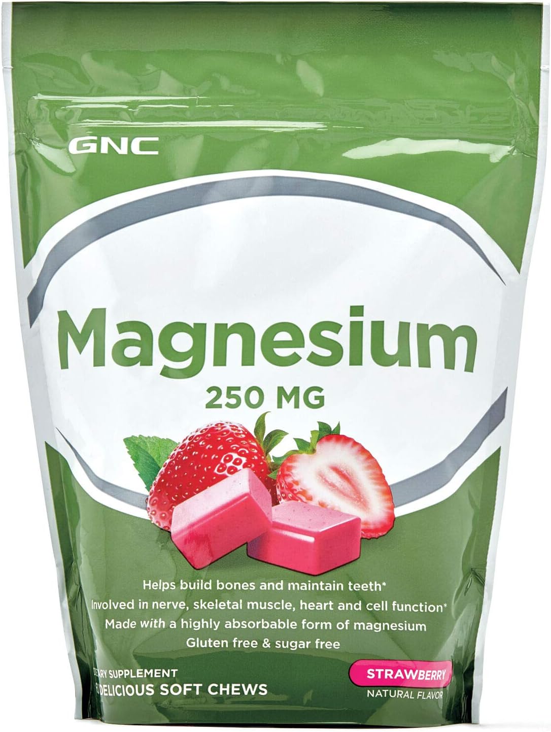 GNC, Magnesium 250 mg, Sabor Fresa, 60 Masticables Salud y Cuidado Personal
