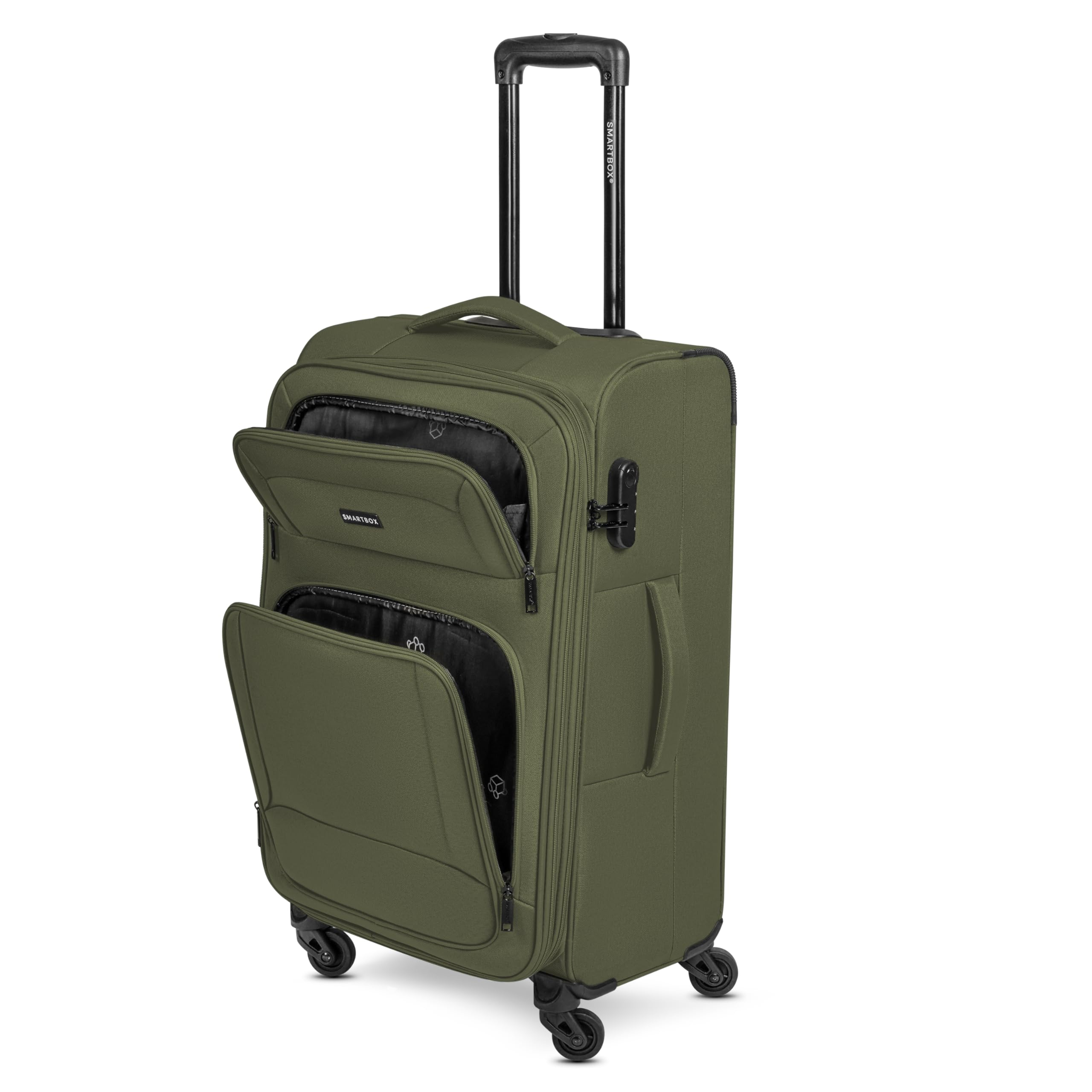 SMARTBOX Weichgepäck Koffer-Set 3-teilig für Damen & Herren | leichte & stabile Reise-Trolleys, hochwertiges Softcase, 4 Rollen & Zahlenschloss |erweiterbar mit Dehnfalten (Edition 04)