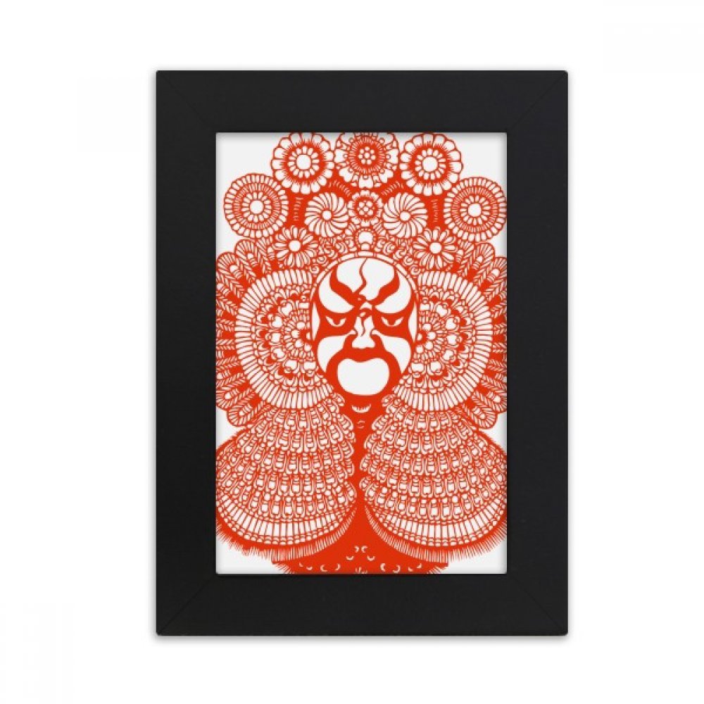 Cadre photo noir opéra chinois 10x15 cm pour décoration de bureau élégante