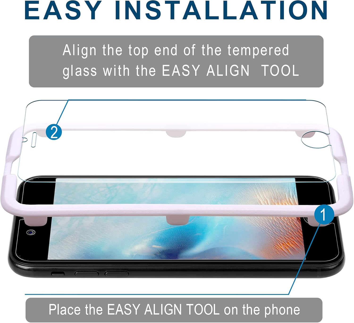Arae Screen Protector for iPhone 6 / iPhone 6s / iPhone 7 / iPhone 8 , HD Tempered Glass Anti Scratch Work with Most Case, 4.7 inch, 3 Pack : Cell Phones & Accessories
