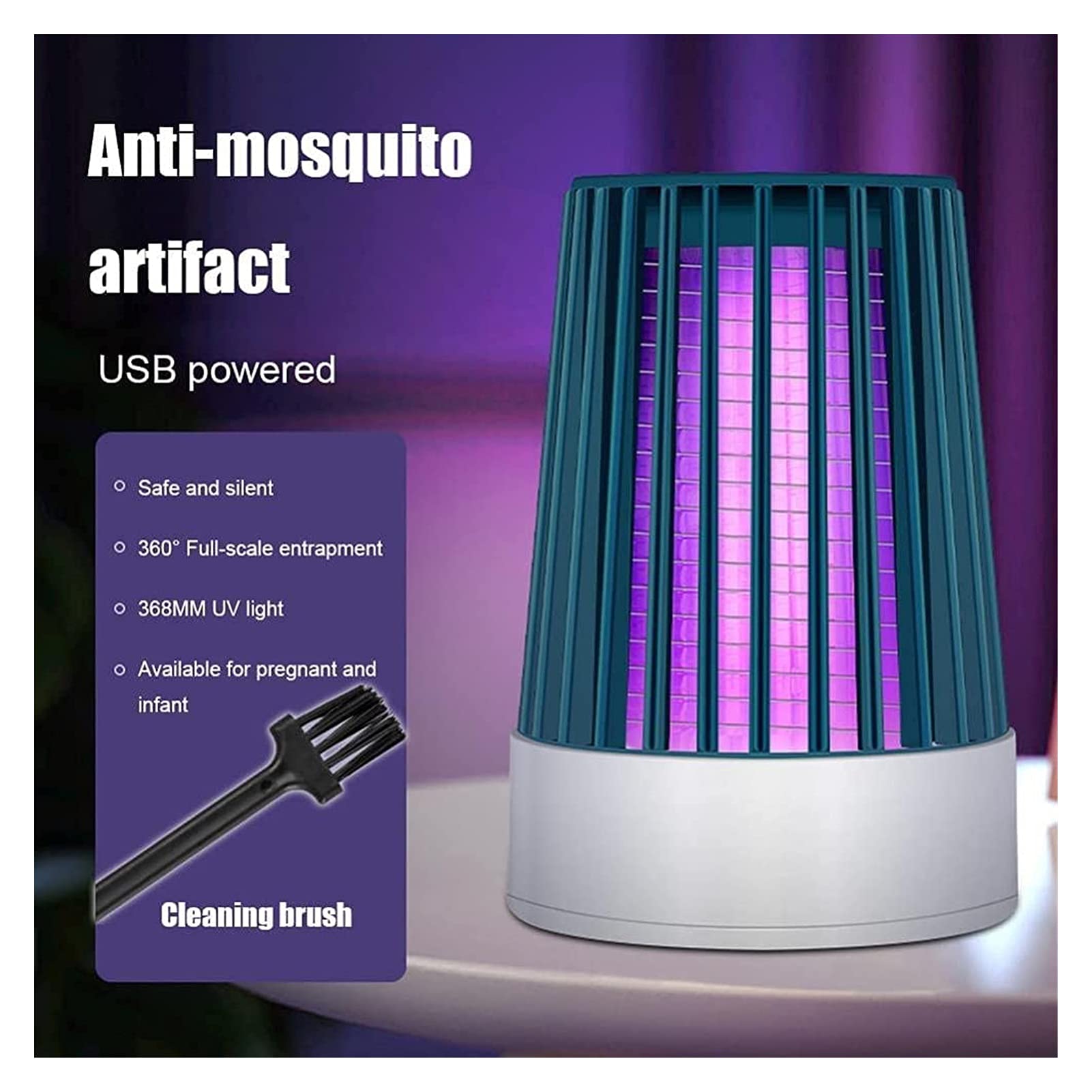 Luz LED para Matar Mosquitos, fotocatalizador USB, Trampa eléctrica para Insectos, Control de Silencio, lámpara para Matar Mosquitos para el hogar y el jardín, Repelente de Insectos (Color: A)