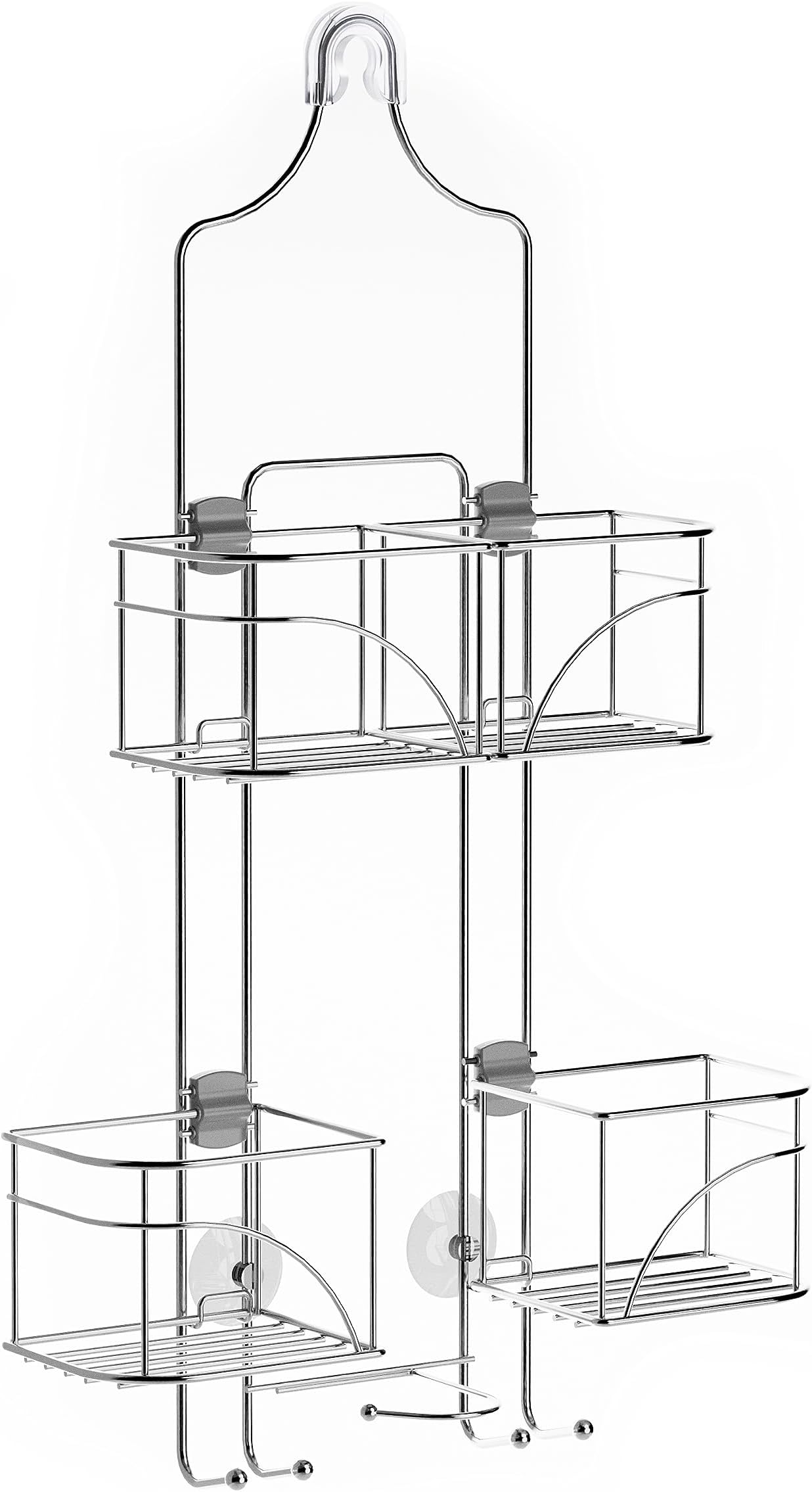 Zenna Home Expandable Over-The-Shower Caddy, Chrome