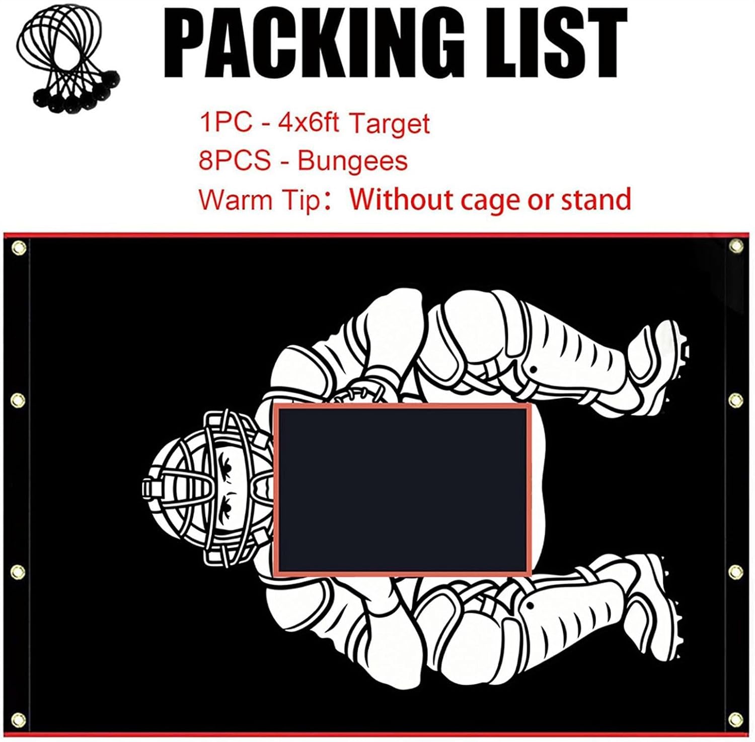 Batting Cage Backdrop – Oxford Cloth 122x183cm Heavy Duty Portable | Baseball Pitching Training Backstop Net, Softball Cage Hitting Screen | for Outdoor Backyard Field School Practice Training Use