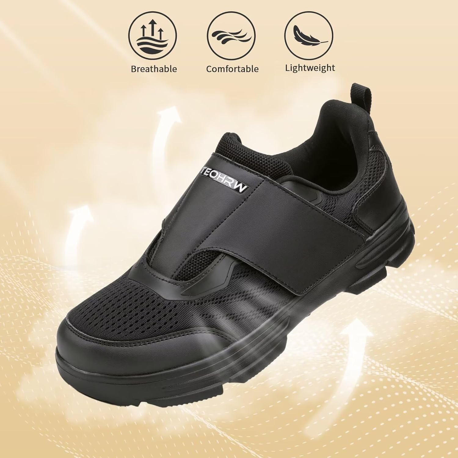 Diabetic Shoes for Men Extra Wide Walking Shoes Swollen Feet Shoes for Neuropathy Adjustable Closure with Arch Support