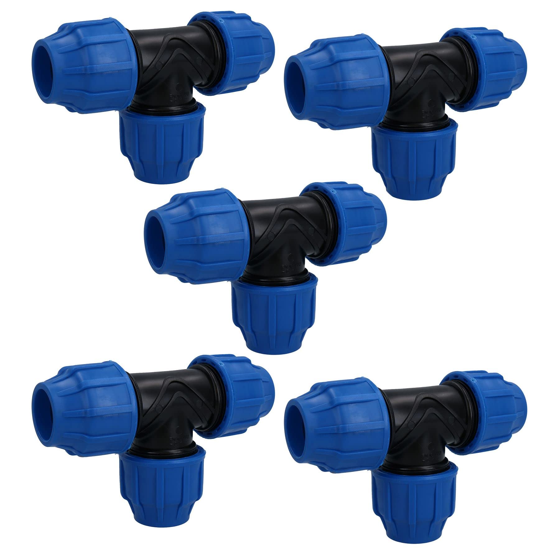 Conector de acoplamiento de tubería de agua MDPE de 32 x 32 x 32 mm, 5 unidades
